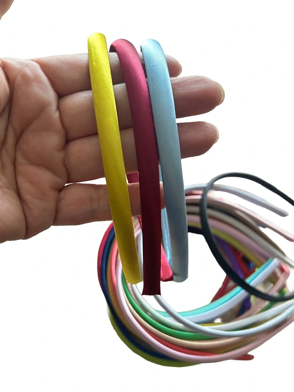 28 Colorful Satin Headband Set - Multi Color, new without tag